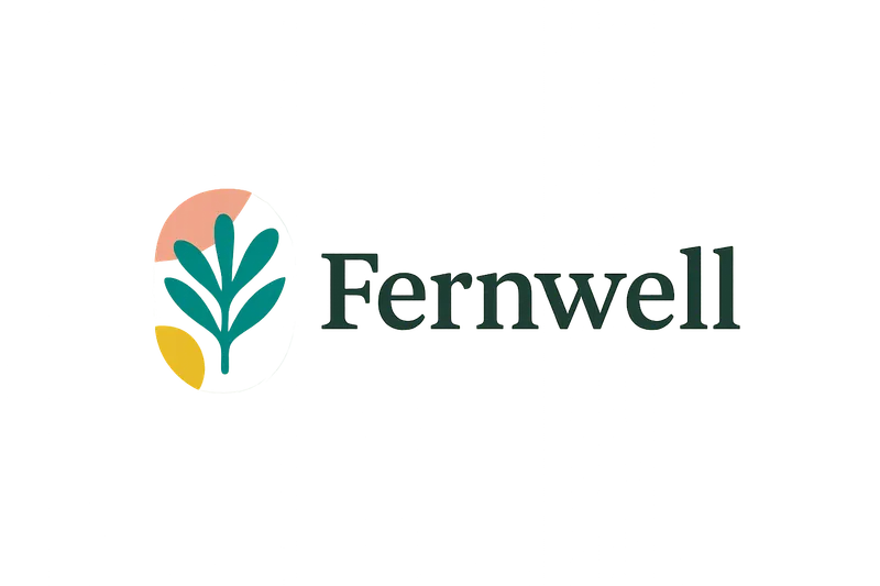 FernWell logo representing a wellness brand focused on holistic self-care and natural routines.