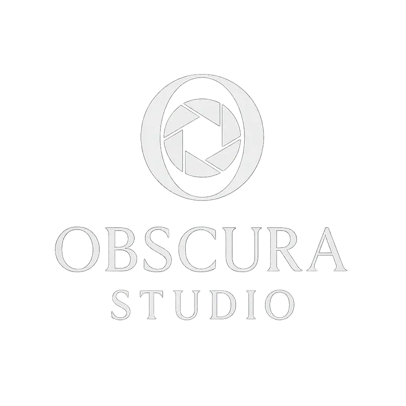 Obscura Studio logo, representing a modern photography studio specializing in moody, cinematic, and artistic visual storytelling.