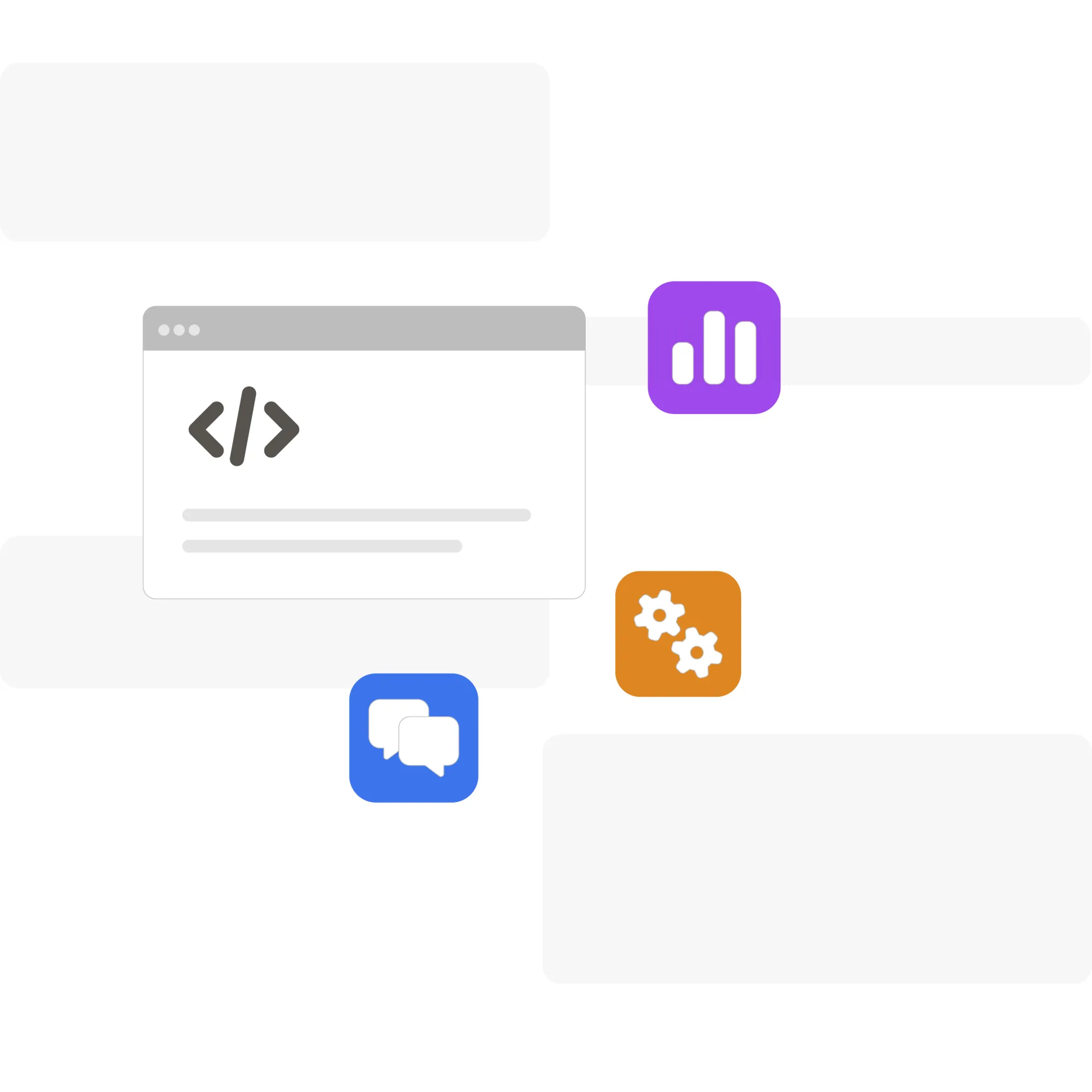 Oniva.io website builder with integrations and custom code support, connecting analytics, and chat tools for flexible websites.