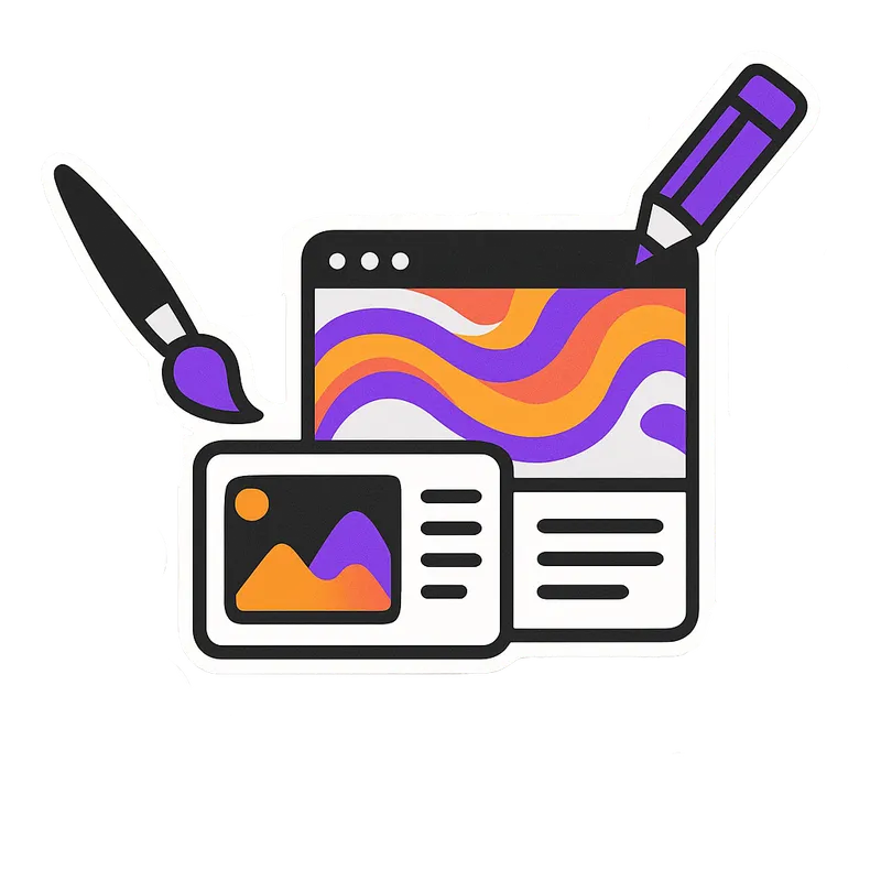 AI-powered visual editor for personalizing website templates with graphics and content